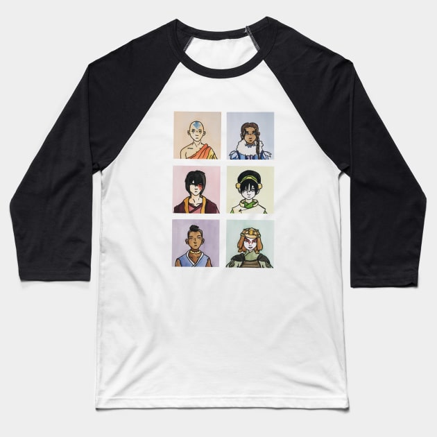 The Last Paintbender: Team Avatar Baseball T-Shirt by TheDoodlemancer